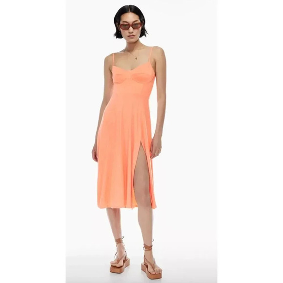 Aritzia Dresses & Skirts - Wilfred Free Montague Dress Bustier midi dress with thigh slit
